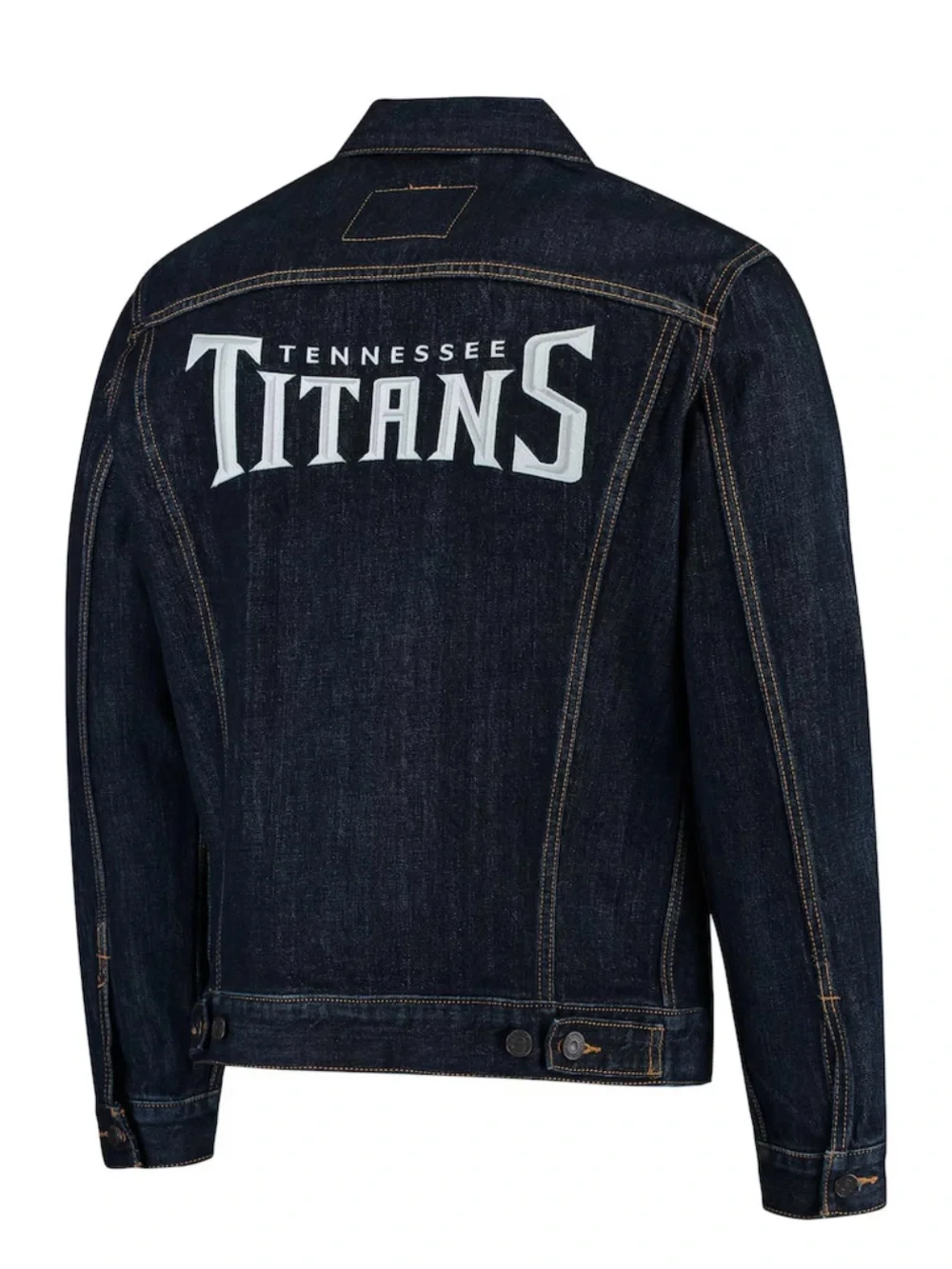 Rare NFL Levis Strauss Tennessee Titans Mens Denim Trucker Jacket Large Used/New - Picture 3 of 8